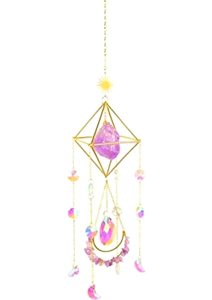 Suncatcher Kristal Boho Dekor, Mor Taş Güneş Yakalayıcı Windows Için Asılı, Yeni Eve Taşınma Manevi Hediye,декоративные Подарки (Yurt Dışından)