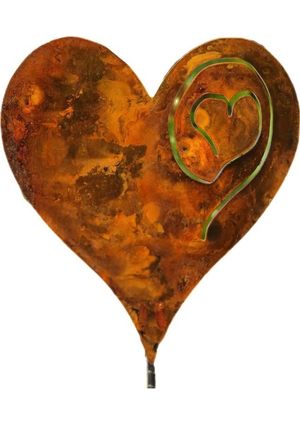 Bahçede 1 Adet Kalp 14GA Metalden Yapılmış Paslı Kalp Bahçede Kalp Kazığı,декоративные Подарки (Yurt Dışından)