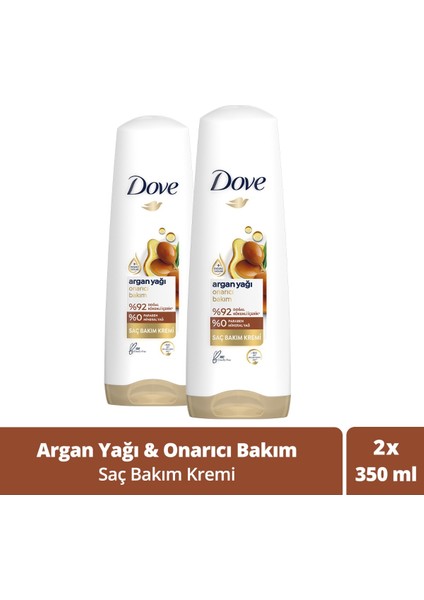 Saç Bakım Kremi Argan Yağı Onarıcı Bakım 350 ml x2 Adet