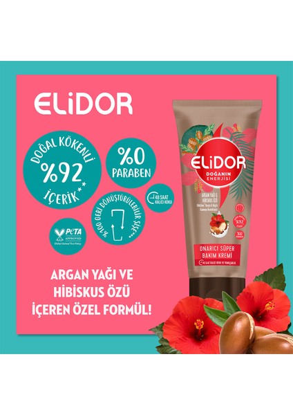 Doğanın Enerjisi Onarıcı Süper Saç Bakım Kremi Argan Yağı ve Hibiskus Özü 170 ml