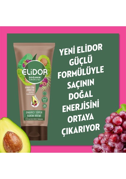 Doğanın Enerjisi Onarıcı Süper Saç Bakım Kremi Avokado ve Üzüm Çekirdeği Yağı 170 ml