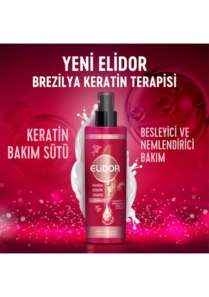 Sıvı Saç Bakım Sütü Brezilya Keratin Terapisi Hidrolize Keratin Marula Yağı E Vitamini 200 ml