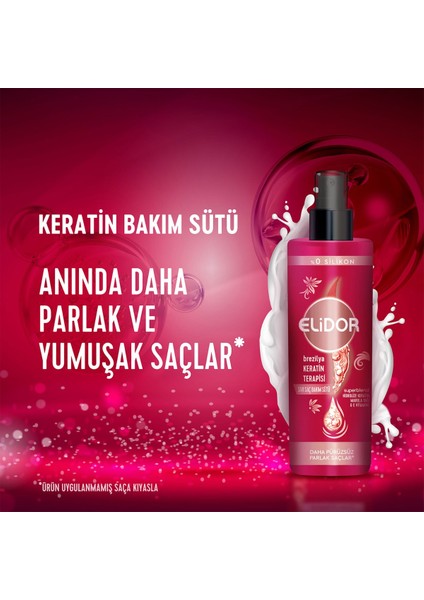 Sıvı Saç Bakım Sütü Brezilya Keratin Terapisi Hidrolize Keratin Marula Yağı E Vitamini 200 ml