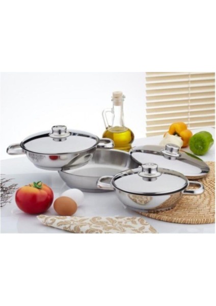 Omlet Set 6 Parça (Çelik Kapaklı