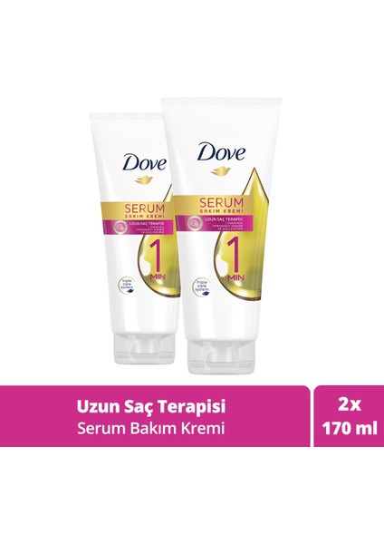 1 Minute Serum Saç Bakım Kremi Uzun Saç Terapisi 170 ml X2 Adet