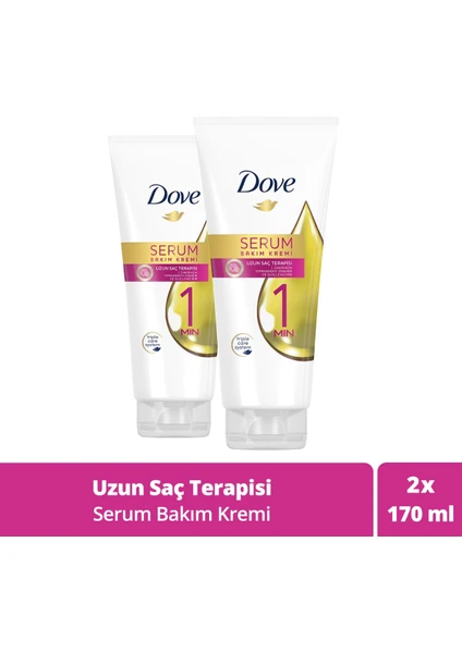 1 Minute Serum Saç Bakım Kremi Uzun Saç Terapisi 170 ml X2 Adet