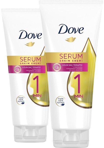 1 Minute Serum Saç Bakım Kremi Uzun Saç Terapisi 170 ml X2 Adet