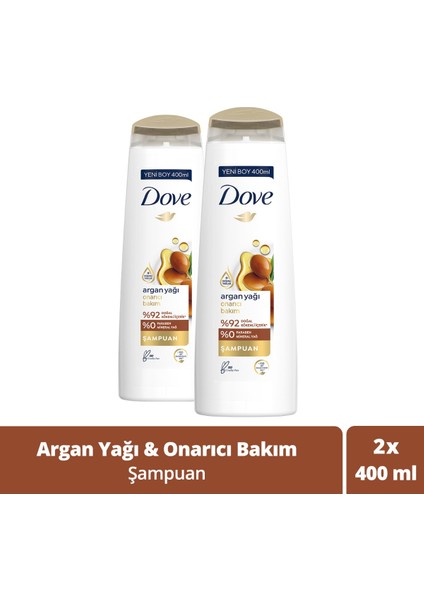 Saç Bakım Şampuanı Argan Yağı Onarıcı Bakım 400 ml x2 Adet