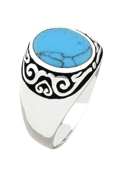 Erkek Yüzük Gümüş 925 Desenli Kare Taşlı fiyatları