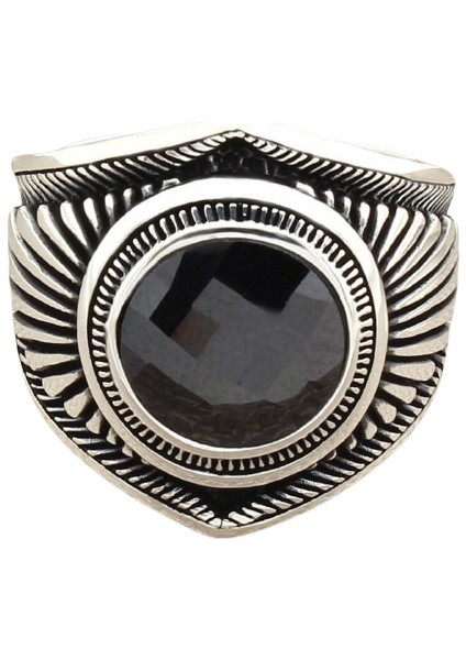 Erkek Yüzük Gümüş 925 Desenli Kare Taşlı fiyatları