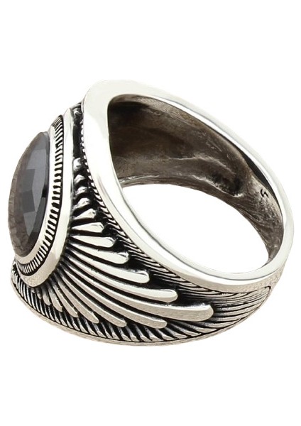 Erkek Yüzük Gümüş 925 Desenli Kare Taşlı modelleri