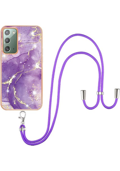 Samsung Galaxy Not 20 Için Kılıf 5g Mermer Tampon Crossbody Kordon Askısı (Yurt Dışından) modelleri