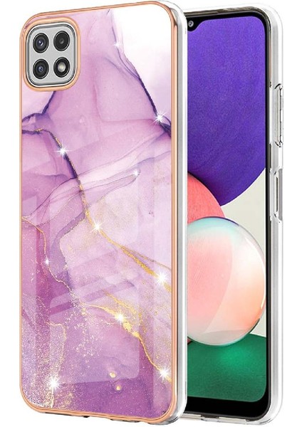 Samsung Galaxy A22 5g Yumuşak Tampon Koruma Için Kılıf Ince Tpu Mermer (Yurt Dışından)