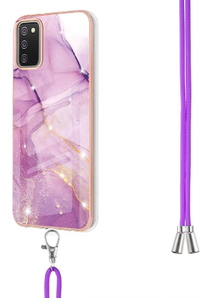 Samsung Galaxy A02S Tampon Mermer Anti-Scratch Yumuşak Crossbody Için Kılıf (Yurt Dışından)