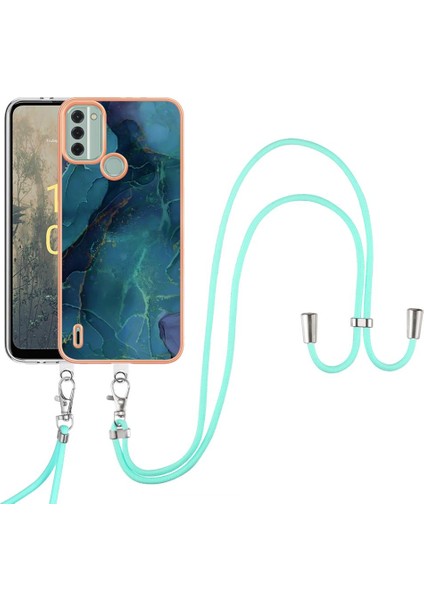 Nokia C31 Mermer Kapak Için Kılıf Yumuşak Tpu Tampon Ayrılabilir Kayış Crossbody (Yurt Dışından) modelleri