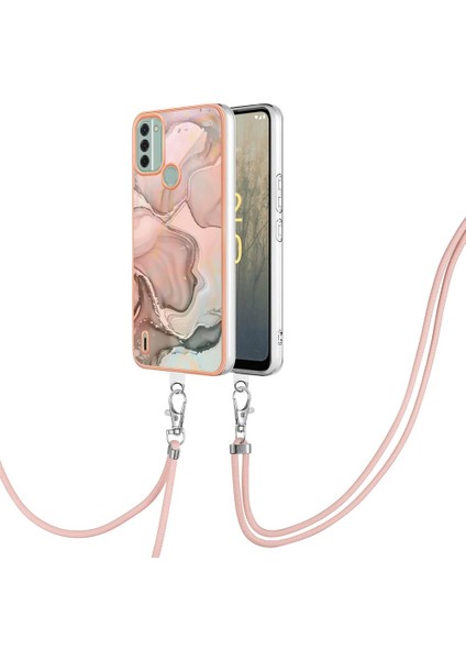 Nokia C31 Mermer Kapak Için Kılıf Yumuşak Tpu Tampon Ayrılabilir Kayış Crossbody (Yurt Dışından)