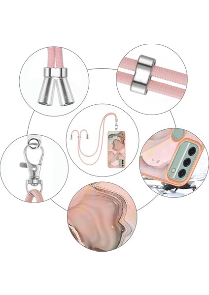 Nokia C31 Mermer Kapak Için Kılıf Yumuşak Tpu Tampon Ayrılabilir Kayış Crossbody (Yurt Dışından) fırsatları