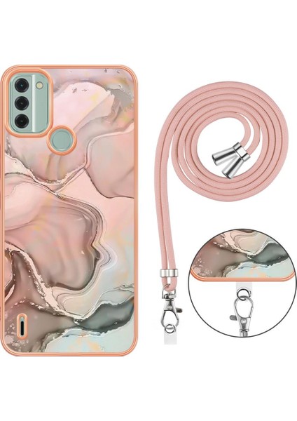 Nokia C31 Mermer Kapak Için Kılıf Yumuşak Tpu Tampon Ayrılabilir Kayış Crossbody (Yurt Dışından) indirimleri