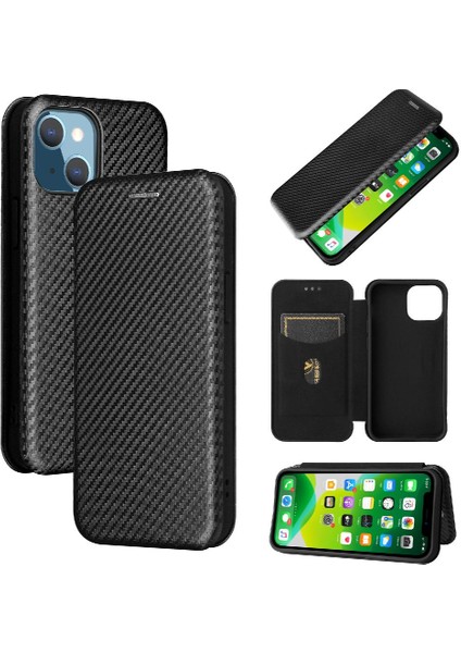 IPhone 13 Mini Tam Koruma Deri Folio Flip Case Manyetik (Yurt Dışından)