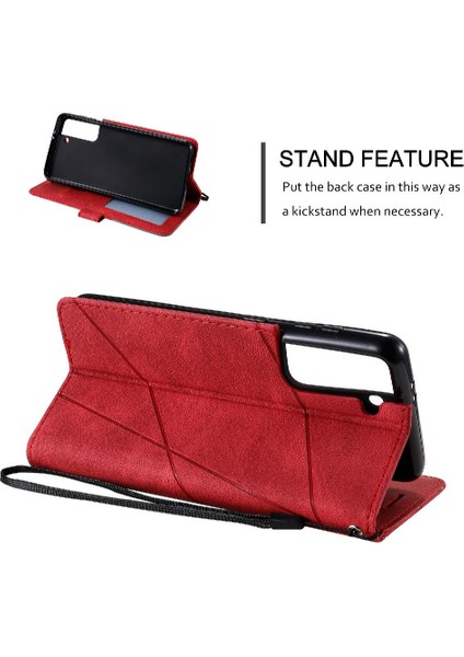Samsung Galaxy S21 Kart Tutucu Için Kickstand Manyetik Cüzdan Flip Pu (Yurt Dışından) fırsatları