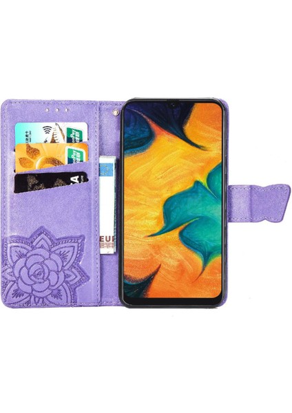 Samsung A30 Kanat Çok Renkli Cüzdan Kelebek Iş Için Kılıf (Yurt Dışından)