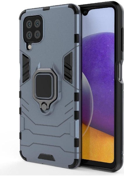 Samsung Galaxy M32 Darbeye Kapak 360 &deg; Dönen Halka Askeri (Yurt Dışından)