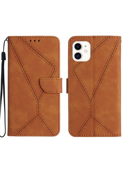 IPhone 11 Telefon Kılıfı Dikiş Kabartmalı Deri Cüzdan Yüksek Tpu (Yurt Dışından)