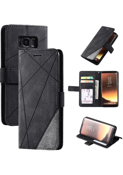 Samsung Galaxy S8 Pu Deri Kart Tutucu Için Kickstand Manyetik Kapak (Yurt Dışından) modelleri