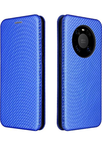 BDT Boutique Huawei Mate 40 Pro Için Kılıf Manyetik Karbon Fiber Kart Tutucu ile Folyo (Yurt Dışından)