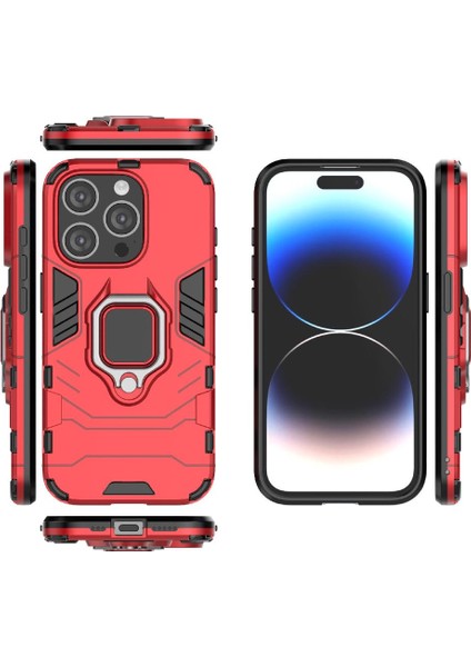 IPhone 15 Için Kılıf Pro Max Kickstand 360 &deg; Dönen Halka Askeri Damla Kapak (Yurt Dışından)