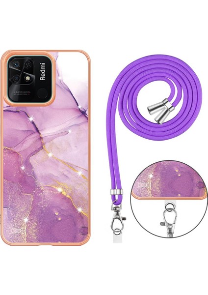 Xiaomi Redmi 10C Anti-Scratch Yumuşak Crossbody Kordon Askısı Mermer (Yurt Dışından)