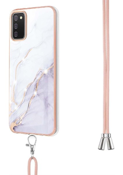 Samsung Galaxy A02S Tampon Mermer Anti-Scratch Yumuşak Crossbody Için Kılıf (Yurt Dışından) modelleri