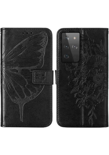 Samsung Galaxy S21 Ultra 5g Kapak Çevirin Kabartma Kelebek (Yurt Dışından)