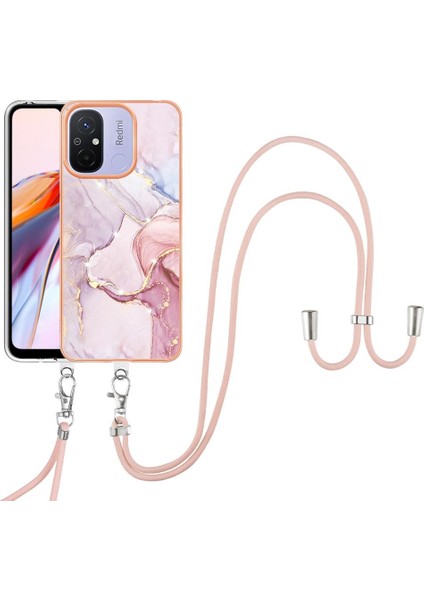 Xiaomi Redmi Için 12C Mermer Tampon Crossbody Kordon Askısı Yumuşak (Yurt Dışından)