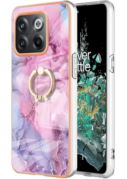 Oneplus 10T 5g Tampon Için Kılıf 360 &deg; Dönebilir Halka Mermer Darbeye Tpu (Yurt Dışından)