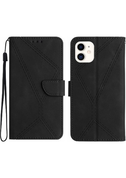 IPhone 11 Telefon Kılıfı Dikiş Kabartmalı Deri Cüzdan Yüksek Tpu (Yurt Dışından)