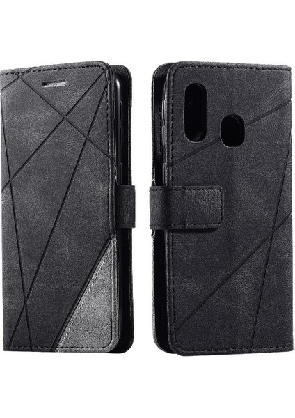 Samsung Galaxy A40 Manyetik Darbeye Pu Deri Cüzdan Flip Case (Yurt Dışından)