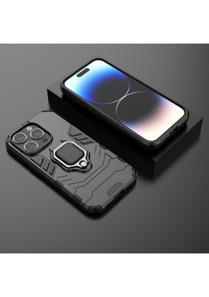 IPhone 15 Için Kılıf Pro Max Kickstand 360 &deg; Dönen Halka Askeri Damla Kapak (Yurt Dışından)
