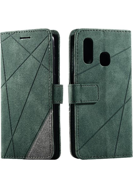 Samsung Galaxy A40 Manyetik Darbeye Pu Deri Cüzdan Flip Case (Yurt Dışından)
