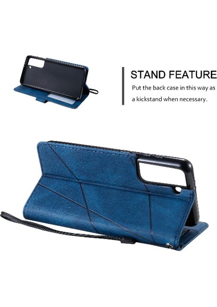 Samsung Galaxy S21 Kart Tutucu Için Kickstand Manyetik Cüzdan Flip Pu (Yurt Dışından) modelleri