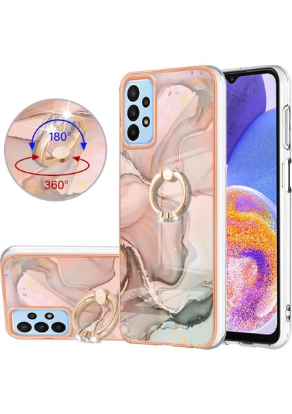 Samsung Galaxy A73 5g Tampon 360 &deg; Dönebilir Halka Mermer Tpu Için Kılıf (Yurt Dışından)
