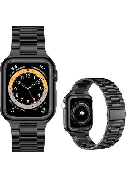 Apple Watch 2,3,4,5,6,7,8,9 Uyumlu (44-45-49 mm ) Çelik Kordon 22mm