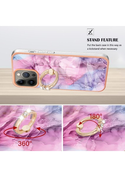 IPhone 13 Için Kılıf Pro Max Mermer Darbeye Tpu Silikon 360 &deg; Dönebilir (Yurt Dışından)