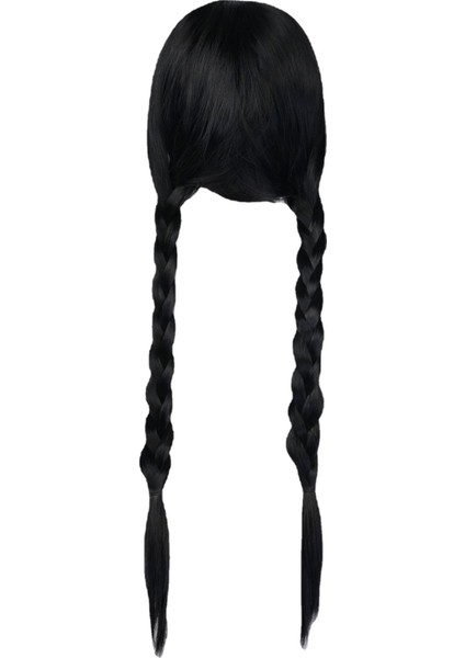 Qi Bangs Çarşamba Siyah Çift Örgü Büküm Örgü Çünkü Peruk Yüksek Sıcaklık Fiber Kimyasal Elyaf Tam Kafa Peruk Peruk (Yurt Dışından) fırsatları