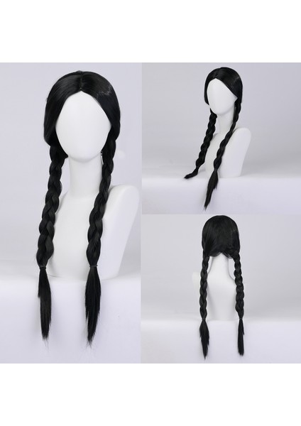 Qi Bangs Çarşamba Siyah Çift Örgü Büküm Örgü Çünkü Peruk Yüksek Sıcaklık Fiber Kimyasal Elyaf Tam Kafa Peruk Peruk (Yurt Dışından) indirimleri