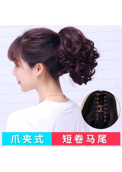 At Kuyruğu Kısa Kıvırcık Saç Pençe Klip Tarzı Büyük Dalga Kıvırcık Saç At Kuyruğu Doğal Gerçekçi At Kuyruğu Uzantıları Bandaj Peruk (Yurt Dışından) fiyatları