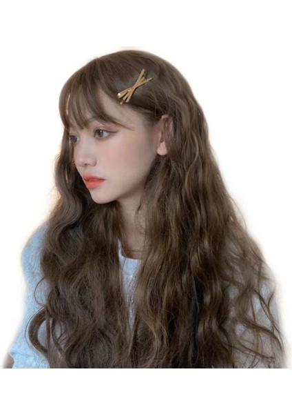 Kore Peruk Kadın Uzun Saç Mısır Kıvırıcı Küçük Bukleler Mizaç Yüz Kırpma Uzun Kıvırcık Saç Tam Kafa Peruk Tarzı (Yurt Dışından) indirimleri