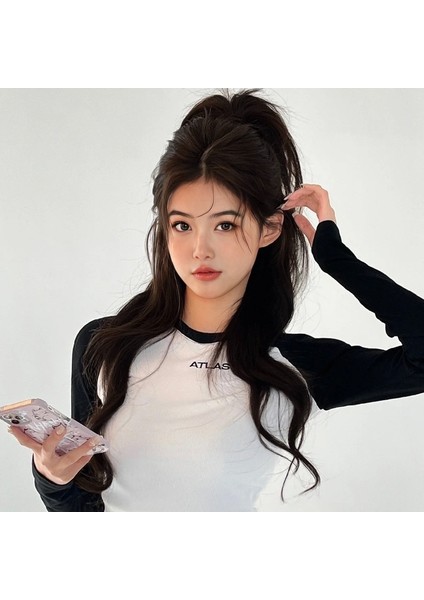 At Kuyruğu Yapay Saç Yüksek Kafatası Üst Gaz Kız Yarım Bağlı Şelale Kıvırcık Saç Kavrama Yüksek At Kuyruğu Yanlış Örgüler (Yurt Dışından)