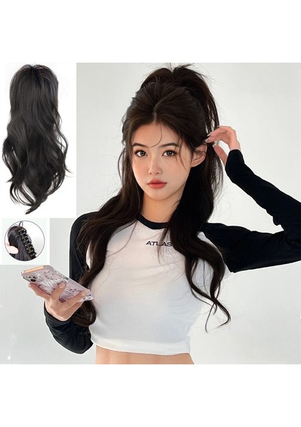 At Kuyruğu Yapay Saç Yüksek Kafatası Üst Gaz Kız Yarım Bağlı Şelale Kıvırcık Saç Kavrama Yüksek At Kuyruğu Yanlış Örgüler (Yurt Dışından) fiyatları