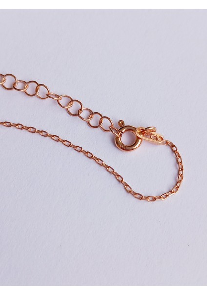 925 Ayar Gümüş Zirkon Taşlı Gold D Harf Trend Kadın Kolye